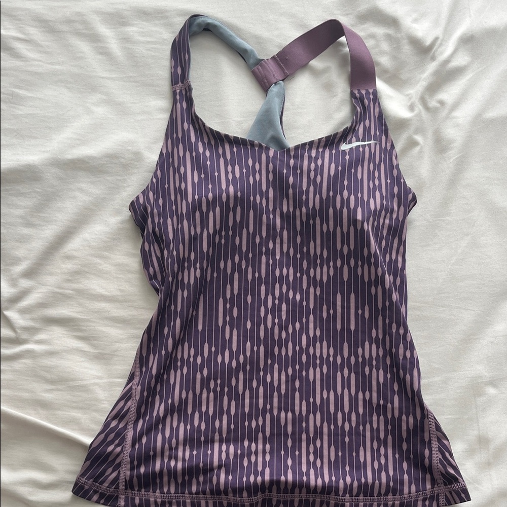 Nike Purple and Gray Patterned Tank Top